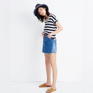 Madewell Rigid Denim A Line Mini Skirt, size 25